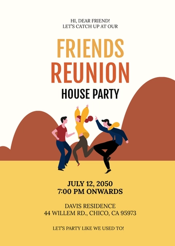 Free Friends Reunion Invitation Templatea to Edit Online