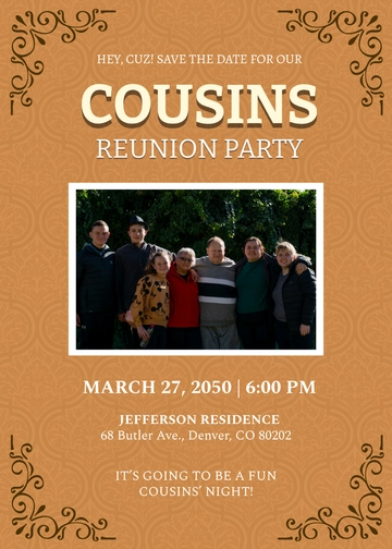 Free Save the Date Reunion Invitation Template to Edit Online