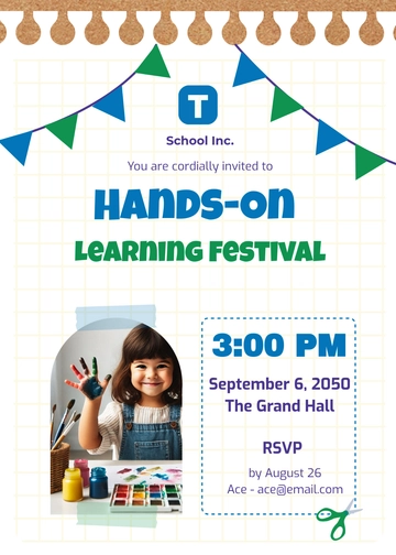 Free Creative DIY School Invitation Template to Edit Online