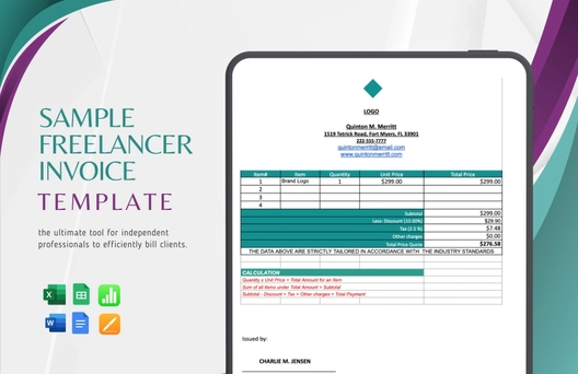 Sample Freelancer Invoice Template