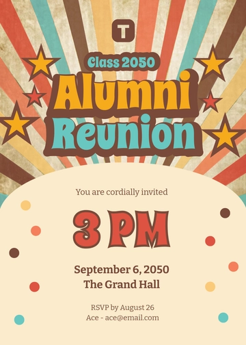Free Retro School Invitation Template to Edit Online