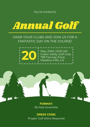 Free Top Golf Invitation Template to Edit Online