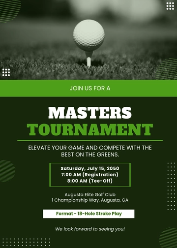 Free Masters Golf Invitation Template to Edit Online