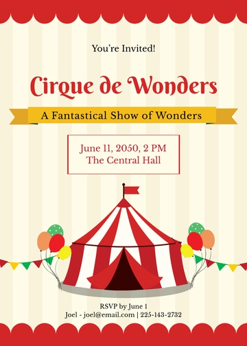 Free Editable Circus Invitation Template to Edit Online