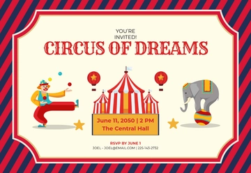 Free Landscape Circus Invitation Template to Edit Online