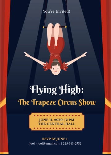Free Trapeze Circus Invitation Template to Edit Online