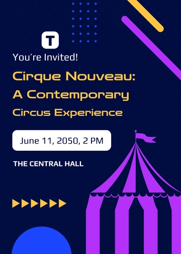 Free Modern Circus Invitation Poster Template to Edit Online
