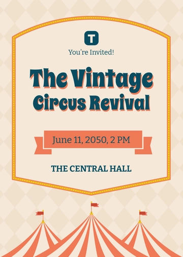 Free Retro Circus Invitation Background Template to Edit Online