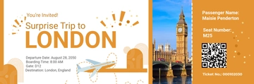 Free Surprise Trip Boarding Pass Invitation Template to Edit Online