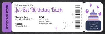 Free Get Together Boarding Pass Invitation to Edit Online