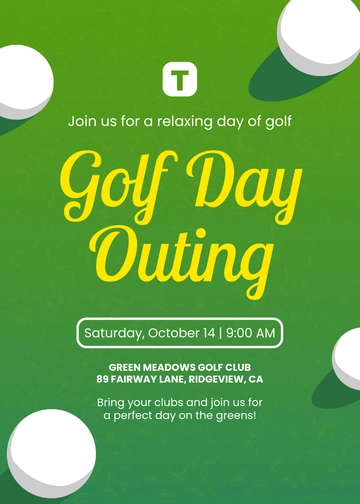 Free Golf Day Invitation Template to Edit Online