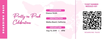 Free Pink Boarding Pass Invitation Template for Girls to Edit Online