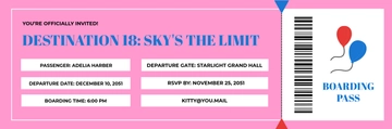 Free Debut Boarding Pass Invitation Template to Edit Online