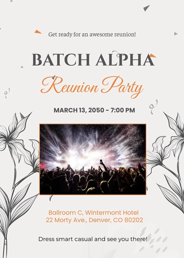 Free Minimalist Reunion Invitation Template to Edit Online