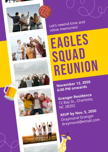 Free Customizable Reunion Invitation Template to Edit Online
