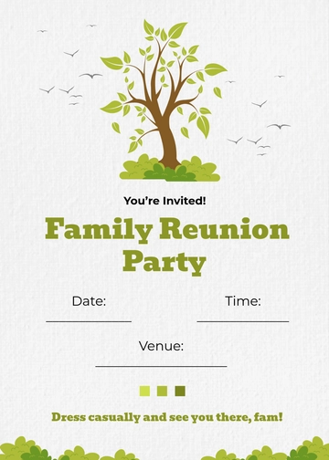 Free Blank Reunion Invitation Template to Edit Online