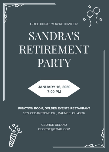 Free Retirement Chalkboard Invitation Template to Edit Online