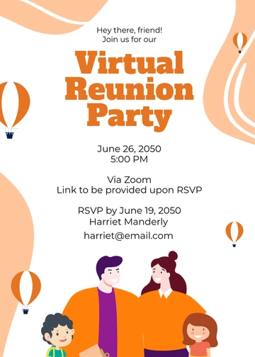 Free Creative Virtual Reunion Invitation Template to Edit Online