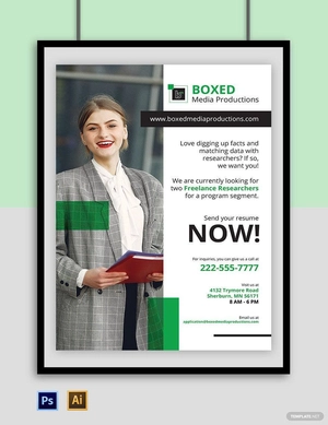 Freelance Job Hiring Poster Template