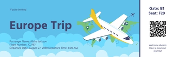 Free Creative Travel Boarding Pass Invitation Template to Edit Online