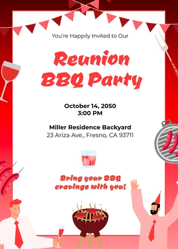 Free Reunion BBQ Invitation Template to Edit Online