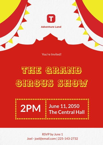 Free Amazing Circus Invitation Template to Edit Online