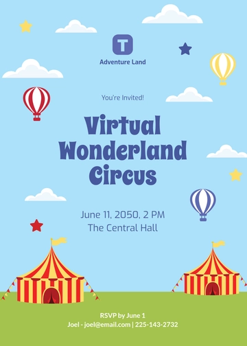 Free Digital Circus Invitation Template to Edit Online