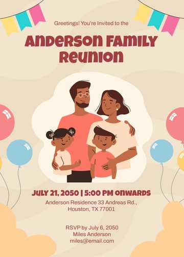 Free Colorful Reunion Invitation Flyer Template to Edit Online