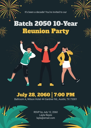 Free 10 Year Reunion Invitation Template to Edit Online
