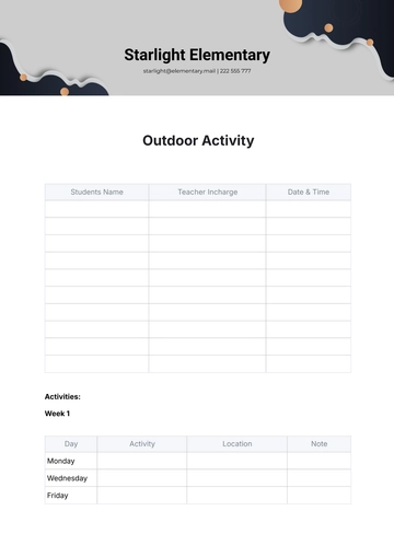 Free Outdoor Activity Template to Edit Online