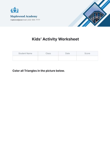 Free Kids Activity Worksheet Template to Edit Online