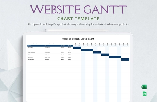 Website Design Gantt Chart Template