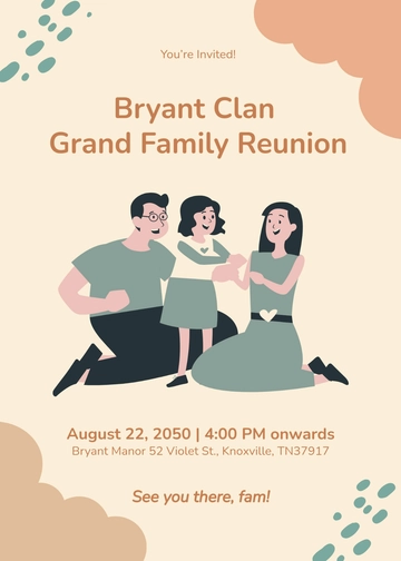 Free Aesthetic Grand Reunion Invitation Template to Edit Online