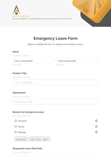 Free Emergency Leave Form Template to Edit Online