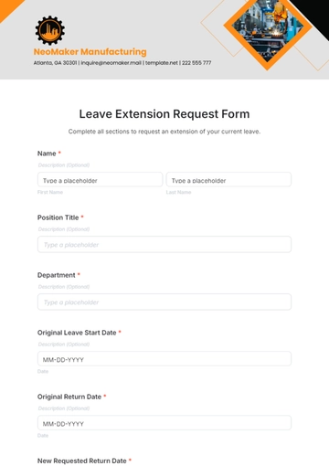 Free Leave Extension Request Form Template to Edit Online