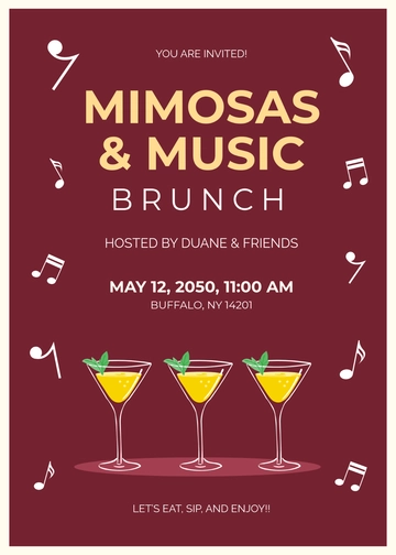 Free Digital Brunch Invitation Template to Edit Online