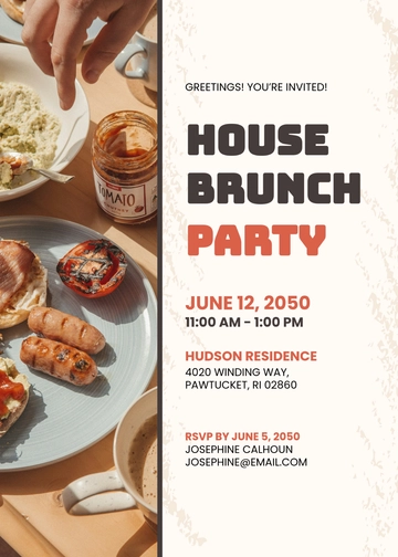 Free Modern Brunch Party Invitation Template to Edit Online