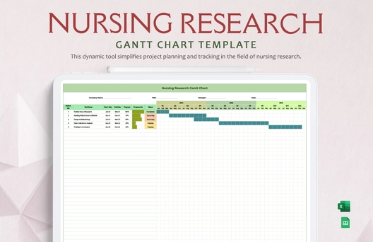 Nursing Research Gantt Chart Template