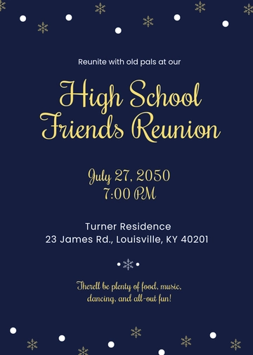 Free Simple Reunion Invitation Template to Edit Online