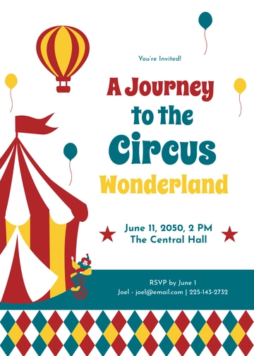 Free Creative Circus Trip Invitation Template to Edit Online