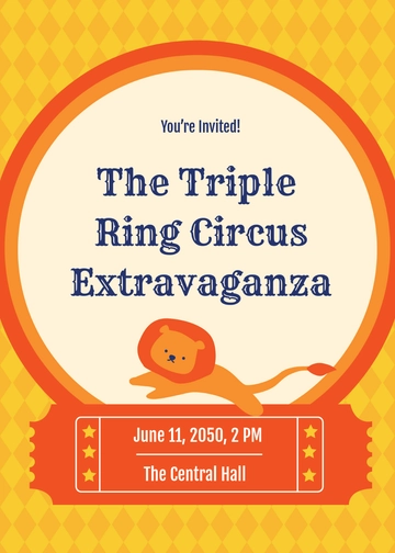 Free Three Ring Circus Invitation Template to Edit Online