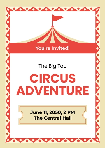 Free Big Top Circus Invitation Template to Edit Online