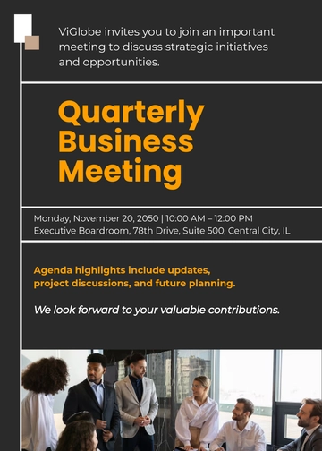 Free Corporate Meeting Invitation Template to Edit Online