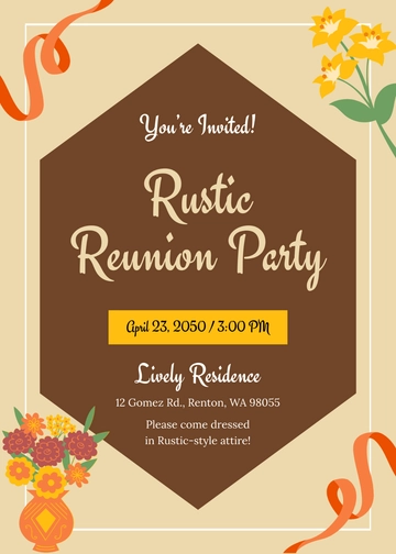 Free Rustic Reunion Invitation Template to Edit Online