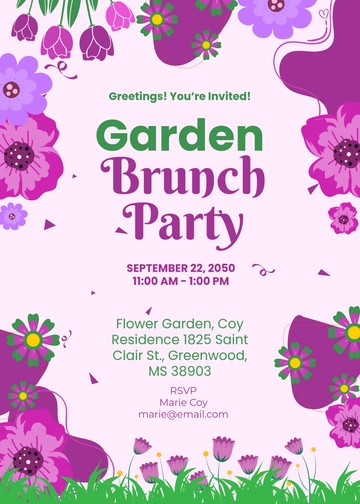 Free Colorful Floral Brunch Invitation Template to Edit Online