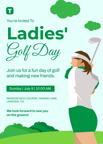 Free Creative Ladies Golf Invitation Template to Edit Online