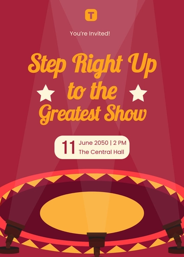 Free Step Right Up Circus Invitation Template to Edit Online