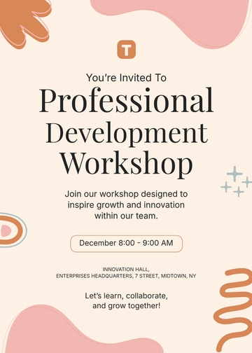 Free Aesthetic Corporate Workshop Invitation Template to Edit Online