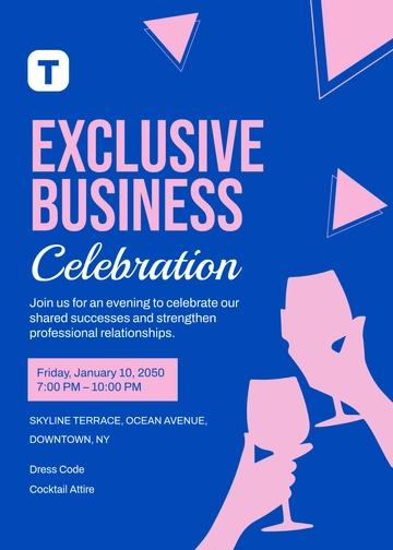 Free Business Party Corporate Invitation Template to Edit Online