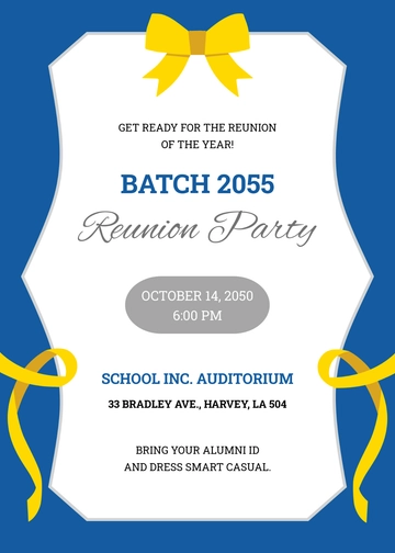 Free Professional School Reunion Flyer Template to Edit Online